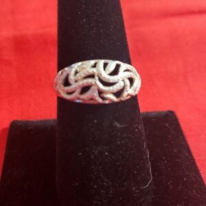 Moissanite accent Platinum/ Sterling Silver Ring